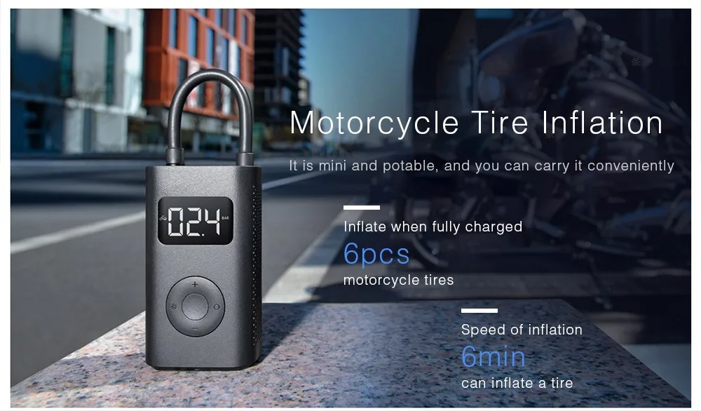 Xiaomi Portable Smart Digital Tire Pressure Detection Electric Inflator Pump for Bike Motorcycle Car Football