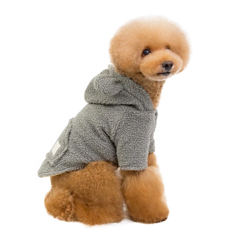 Пальто для собак, флисовая одежда с медведем, верхняя одежда с капюшоном, зимняя одежда для собак, куртка для щенков, одежда для маленьких и средних домашних животных, S-XXL
