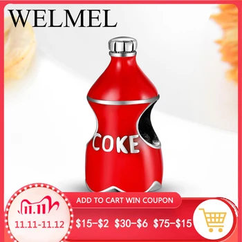 

New Fashion 925 Sterling Silver a bottle of Coke Beads Fit Original Authentic Charms Bracelet DIY Beads S925 Jewelry