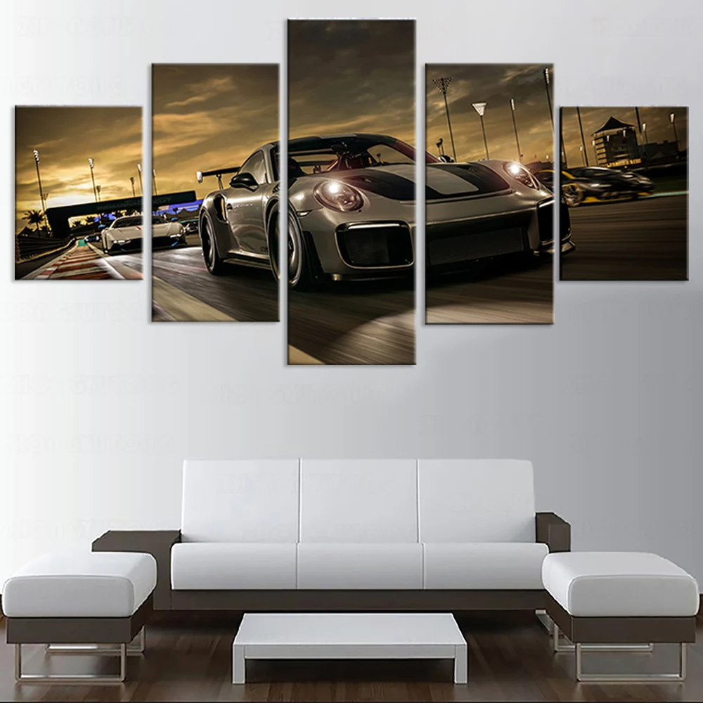 Home Decor Canvas Painting Pictures 5 Panel Forza Motorsport 7video