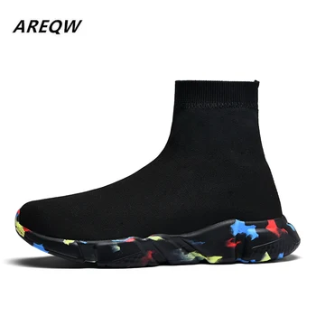 

2020 Autumn and Winter Plus Velvet Warm Solid Color Mesh Warm Men's High To Help Snow Boots Fashion Wear Men's Boots