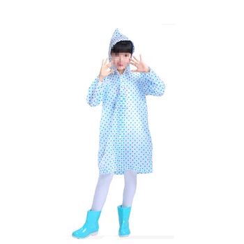 

EVA Kids Blue Raincoat Student Environmental Protection Yellow Rain Wear Outdoor Pink Hiking Rain Poncho Fashionable Rain Jacket