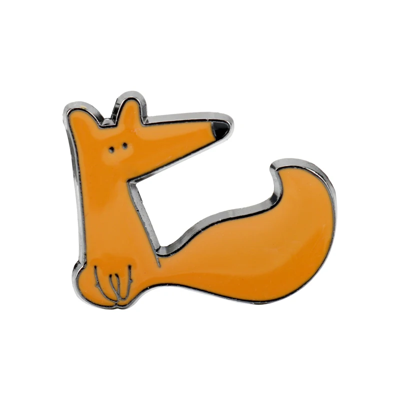 Эмалированные металлические булавки в виде лисы | Украшения и аксессуары