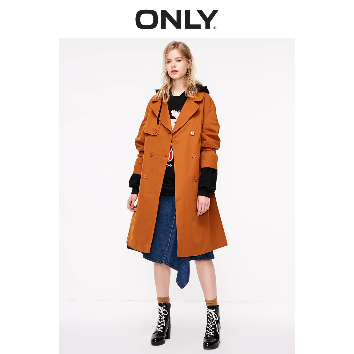 Goede ALLEEN Herfst Winter vrouwen Lange Cinched Taille Trenchcoat | 119136504