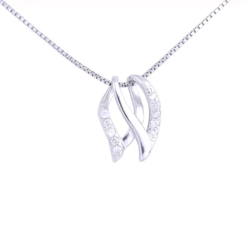 

925 Sterling Silver 3D Hollow Zircon Fallen Clove Leaf Necklaces For Women Box Chain Collar Pendants Fashion Jewelry
