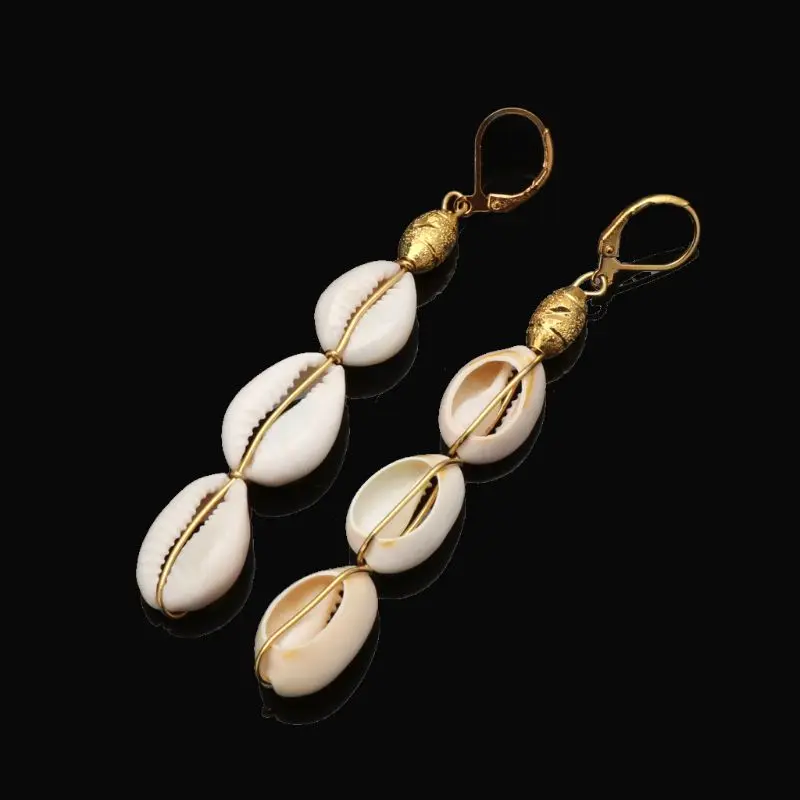 Dangle Earrings Drop Earrings Pendant Earrings Long Earrings Dome Teardrop Earrings Bohemian Natural Cowrie Pendant Drop Earrings Women Beach Jewelry