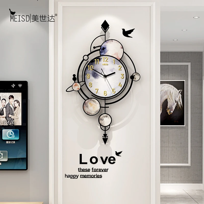 

Sar Space Digital Swing Wall Clock Modern Design Acrylic Pendulum Creative Wall Watch Living Room Decoration Hanging Clocks NEW