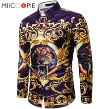Мужская рубашка с 3D принтом тигра, модная дизайнерская Повседневная рубашка с длинным рукавом, мужская рубашка в стиле хип-хоп, уличная одежда