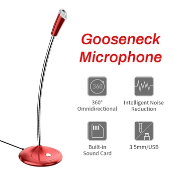 

360° Adjust Freely 3.5mm USB Condenser Microphone PC Vocals Recording Studio Microphone for Computer Youtube Gaming Chatting mic