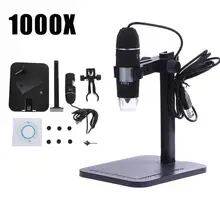 Профессиональный USB цифровой микроскоп 1000X8 светодиодный 2MP USB цифровой микроскоп эндоскопическая камера+ подъемная стойка Прямая поставка