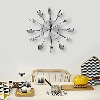 

Creative Pointer Clock Spoon Fork Wall Clock For Kitchen Dining Room Decoration Home Decor