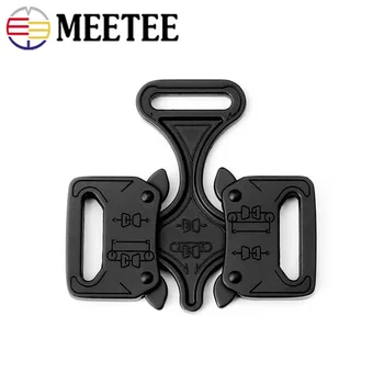 

Meetee 1pc/2pcs 27mm Metal Double Insertion Quick Release Buckles Tactical Belt Canvas Webbing Buckle Head DIY Bags Accessories