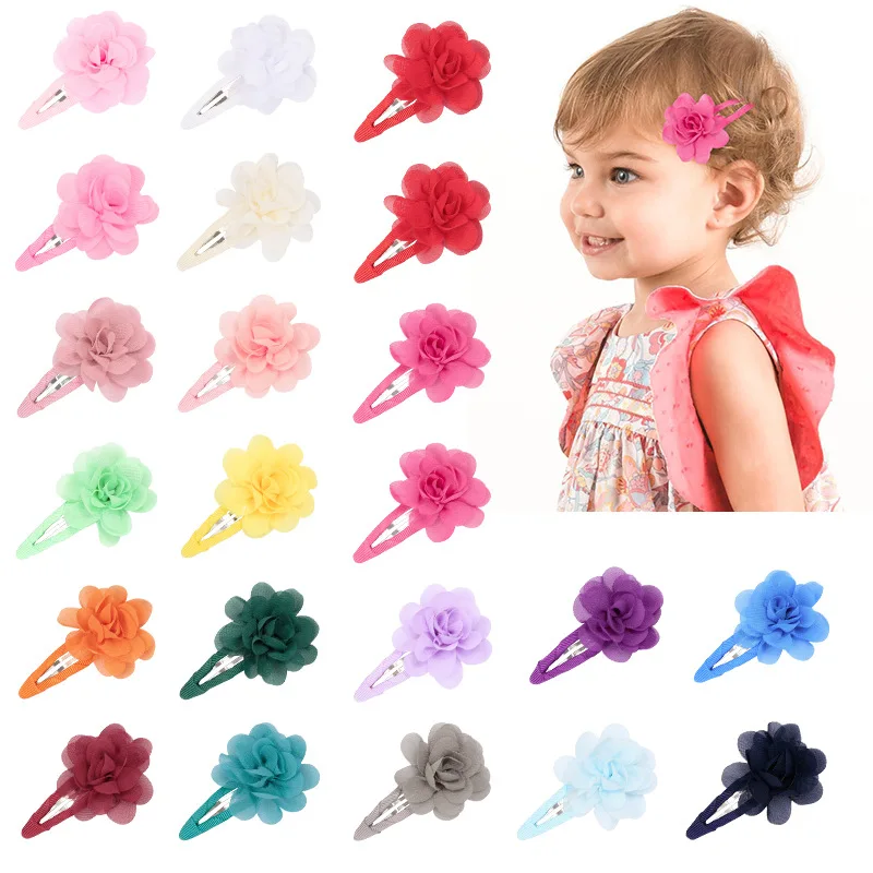 

91205 Perfect Beauty Stereo Flower BB Clip Fabric Barrettes GIRL'S Color Side Clip Bang Clip