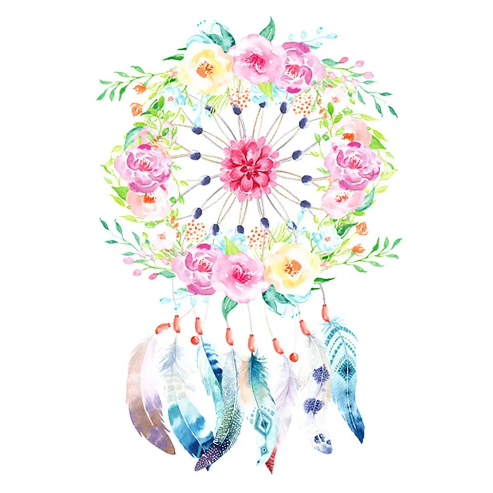 Fashionable DIY 3D Dreamcatcher Pattern T-shirt Press Heat Transfer Sticker Washable Iron On Applique For T-shirt Decoration