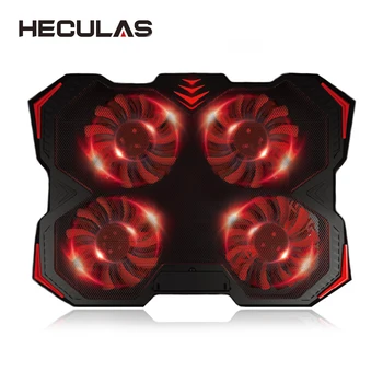 

HECULAS Notebook Coolling Pad Adjustable Cooling Fan 2 USB Port Quite Laptop Cooler With Four Fans for 12-17 inch Laptop Stand