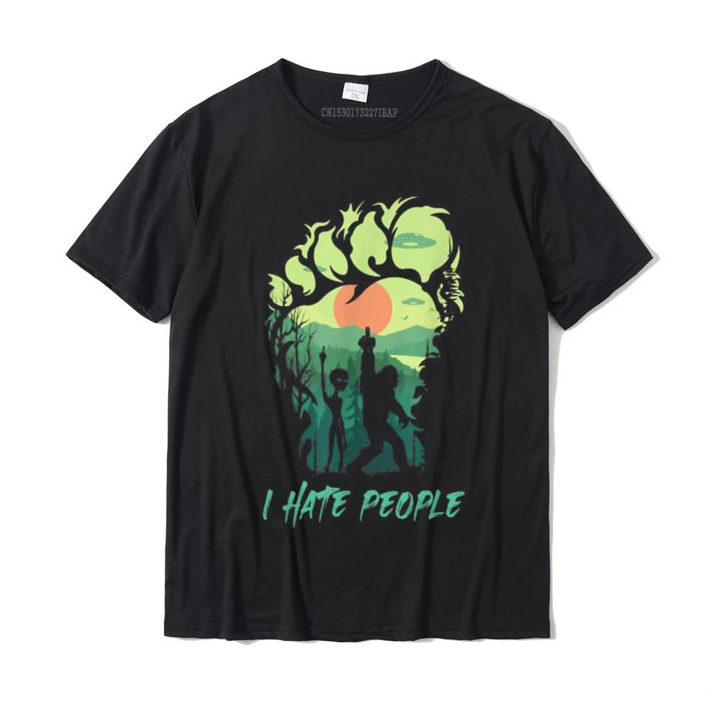 botsen probleem januari Alien Bigfoot Middle Finger I Hate People Funny Camping Gift T-shirt Normal  Tshirts Special Cotton Men Tops T Shirt Funny - Tailor-made T-shirts -  AliExpress