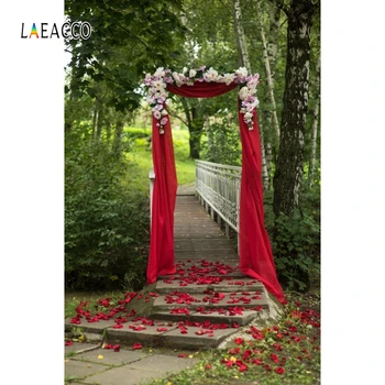 

Laeacco Floral Curtain Petals Photography Backdrops Forest Wedding Photo Backgrounds Marriage Portrait Photophone Photozone Prop
