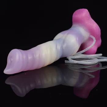 FAAK Large Animal Wolf Squirt dildo Ejaculation Penis Silicone Dog Knot Anal Plug Spray Not Inflate Sex Toys Female Masturbator 6