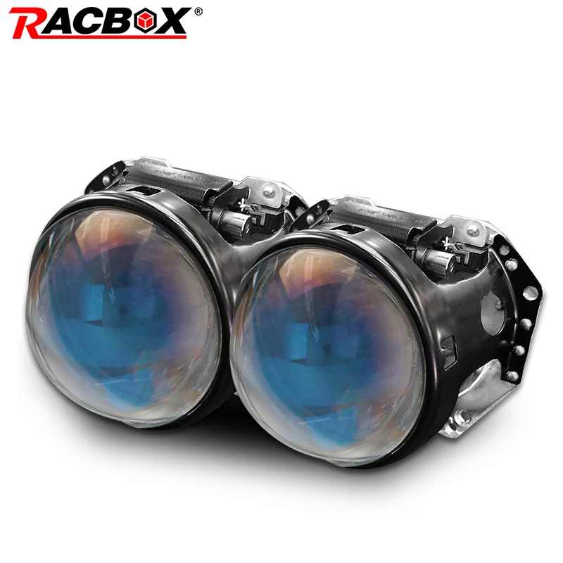 

A pair 3.0" Hella 5 Blue film Bi-xenon Projector Lens auto Headlight lens Retrofit good low beam Use D1S D2S D3S D4S HID Bulbs