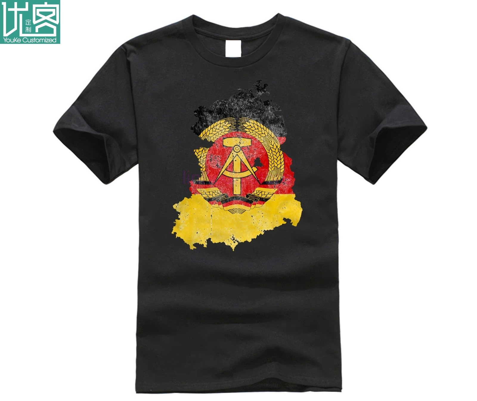 

2019 New Summer Tee Shirt Funny T SHIRT DDR RETRO VINTAGE MAP FLAGGE FLAG TRABANT OSSI OSTALGIE OST Custom T-shirt