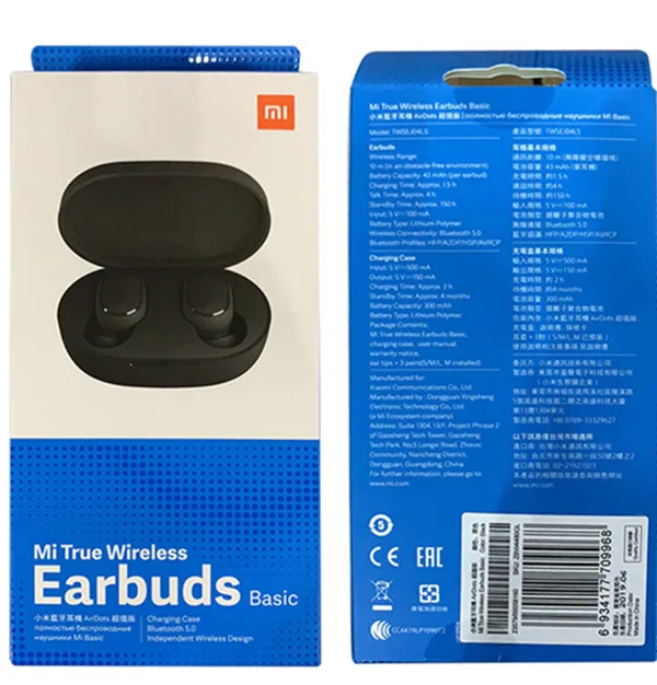 Глобальная версия Xiaomi Redmi AirDots Bluetooth 5,0, наушники-вкладыши TWS, беспроводные Bluetooth наушники, стерео, бас, микрофон, громкая связь, управление AI