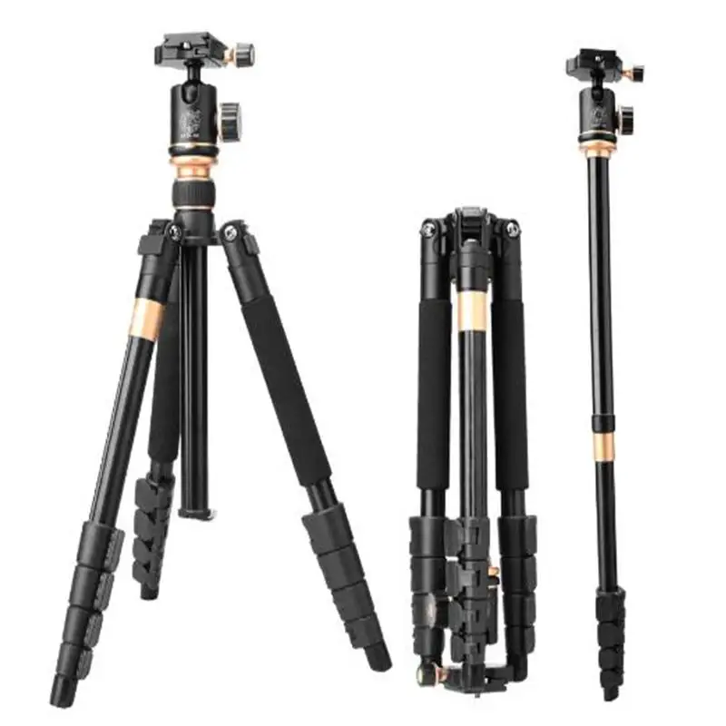 

DHL free shipping Qingzhuang New Q666BS professional camera tripod 148cm aluminum gold stativ for dslr digital DV camcorder