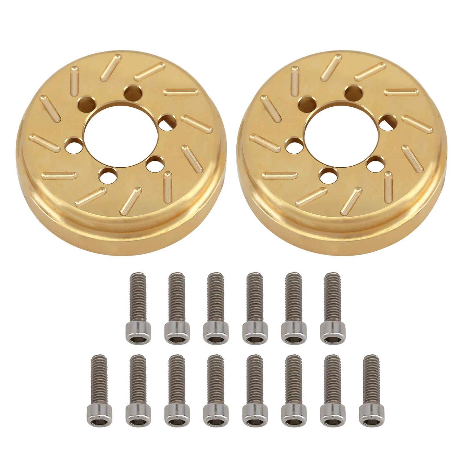 INJORA 2PCS Brass 63g Internal Counterweight for 1.9 2.2 inch Wheel Rims Axial SCX10 90046 D90 TF2 Traxxas TRX4 - Image 3