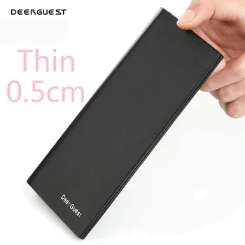 

2020 men's wallet Thin Long Slim Youth Simple Wallet Korean Multi-card Student Soft Wallet Holder Genuine
