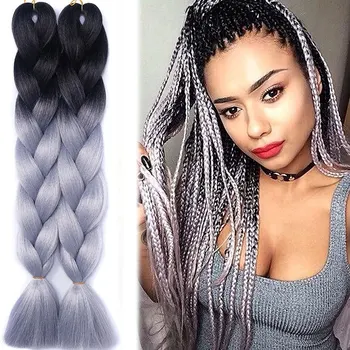 

long kanekalon braiding hair braids Braiding Jumbo Ombre Color dreadlocks natural Extension Crochet Twist MUMUPI