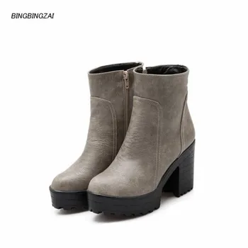 

Europe and America Botas New pattern Inside boots Superior quality shoes woman Fashion 8cm warm boots Women's Boots USA 3-11 12