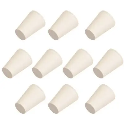

White Tapered Shaped Solid Rubber Stopper for Lab Tube Stopper Size 000 (8-13mm) 10Pcs