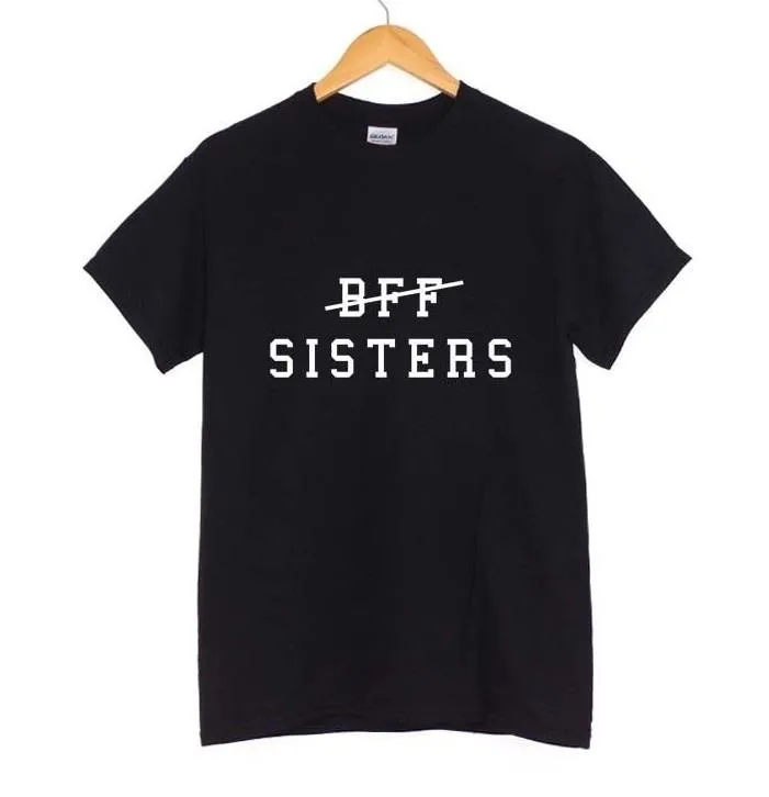 Женские хлопковые футболки BFF с принтом сестер и надписей повседневная забавная