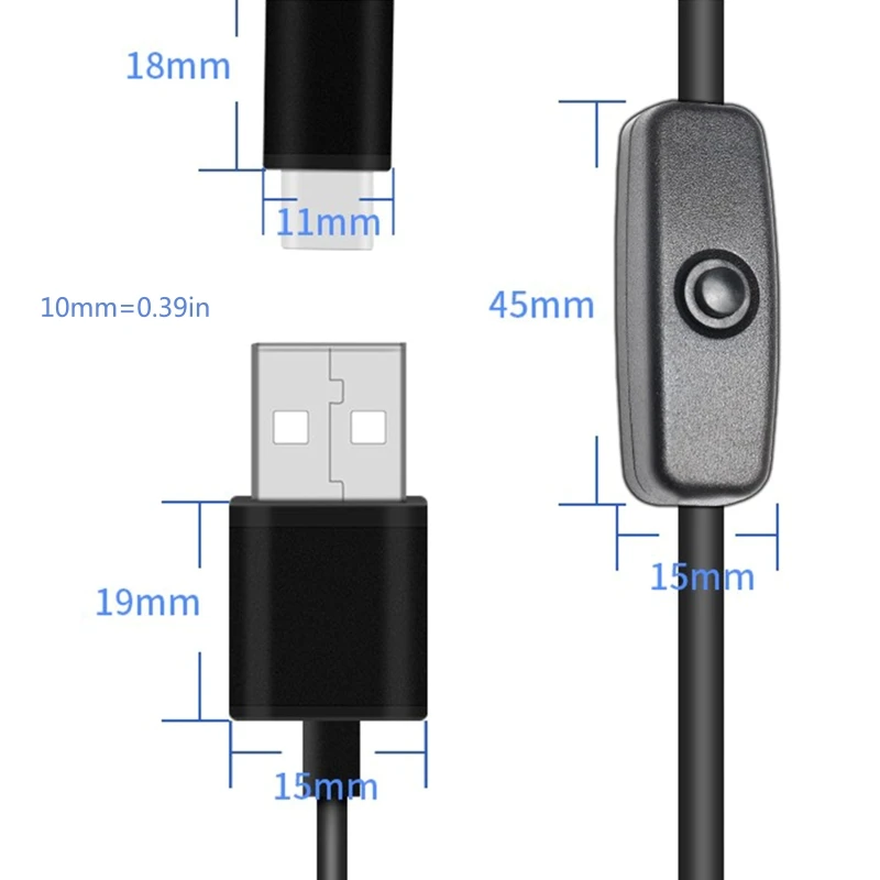 Адаптер питания USB Type-C, 5 В, 3 А, мА, зарядный кабель для Raspberry Pi 4 4B, вилка US / EU с переключателем