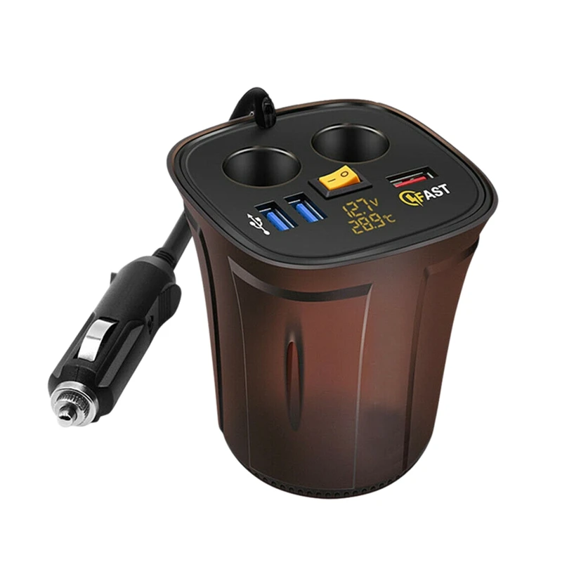 Новинка-Автомобильный держатель для прикуривателя вольтметр 12 В USB разъем