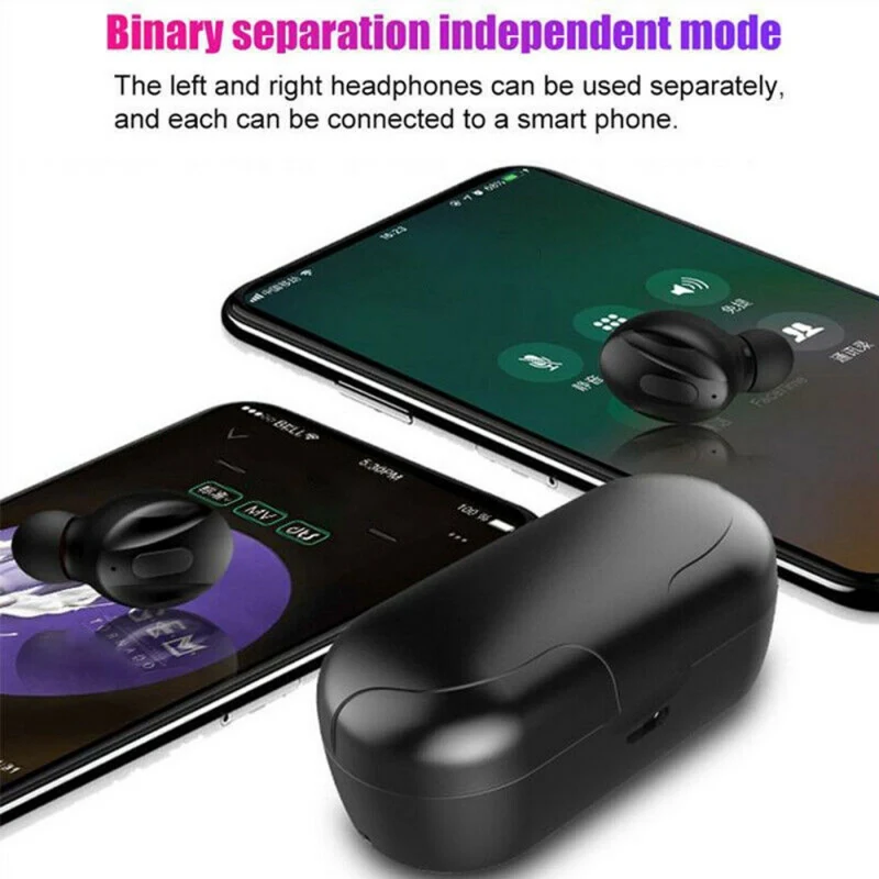 XG13 Bluetooth 5 0 In ear Headset Wireless TWS Sport EDR Earphone Black Rechargeable Earphone Charging Case High quality