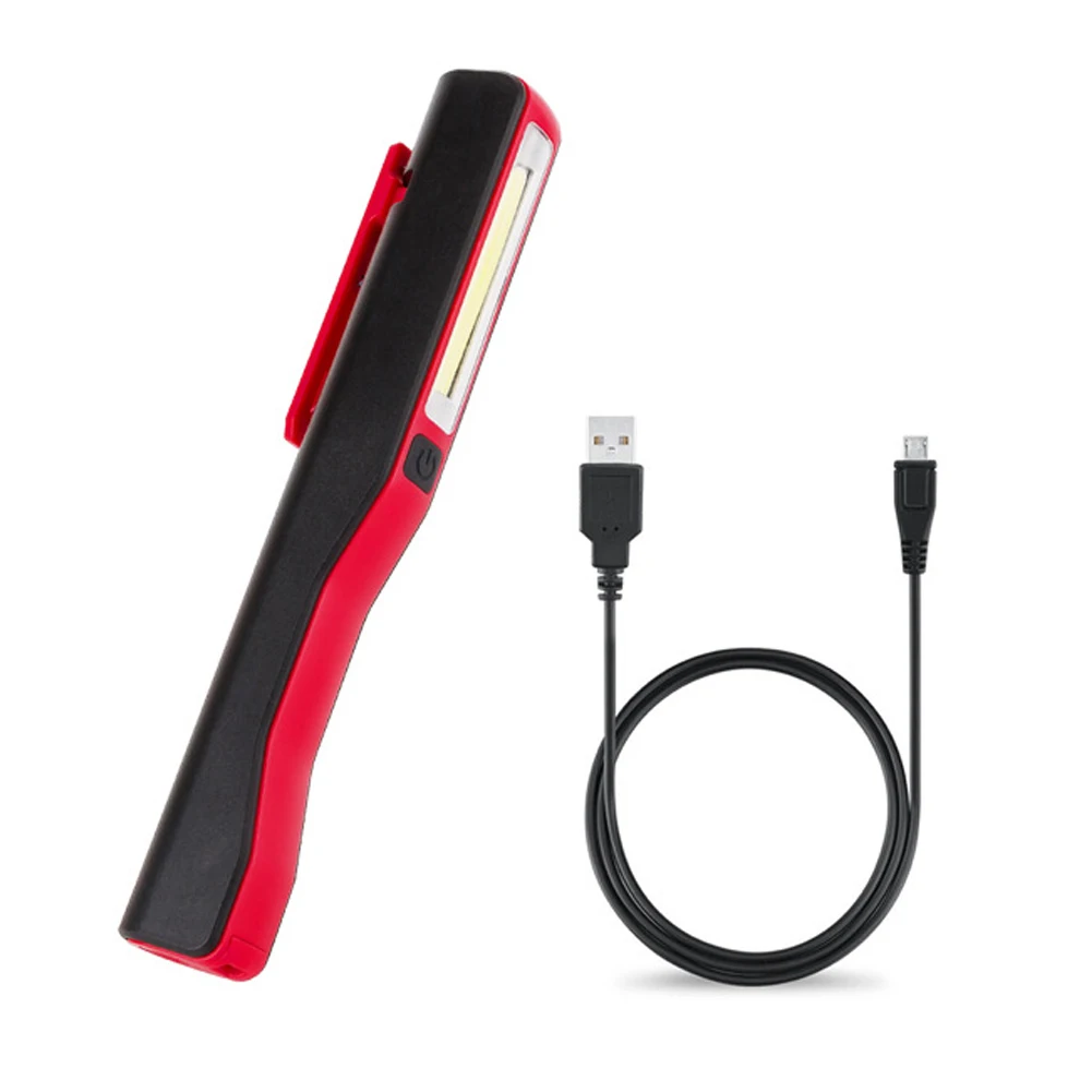 Автомобильный портативный легкий COB светодиодный USB Перезаряжаемый Магнитный контрольный карманный фонарик в форме ручки инструмент для ремонта