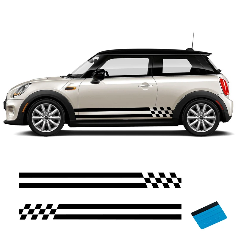  2 PCS Vinyl Auto Side Stripes Sticker Car Decal Graphics For Mini Car Decals Cooper S Clubman Pacem