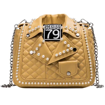 

New Arrival Pearl Jacket Design Pu Leather Women Shoulder Bag Tote Bag Crossbody Bag Purses and Handbag Ladies Messenger Bag