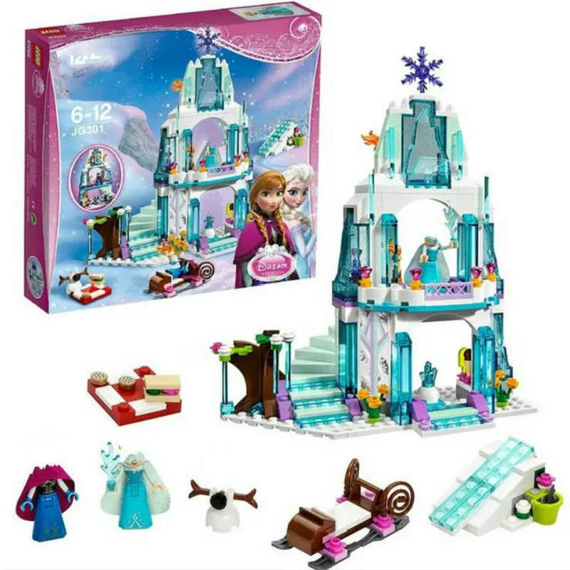 

316pcs Dream Princess Castle Elsa Ice Castle Princess Anna Set Model Building Blocks Gifts Toys Compatible Legoinglys Friends