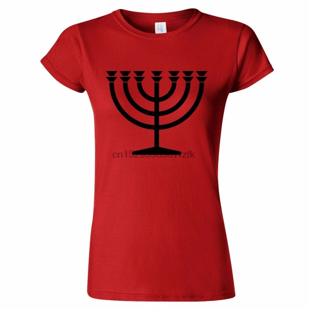 Женская футболка MENORAH с символами Ханука иврит идиш еврейский иудаизм |