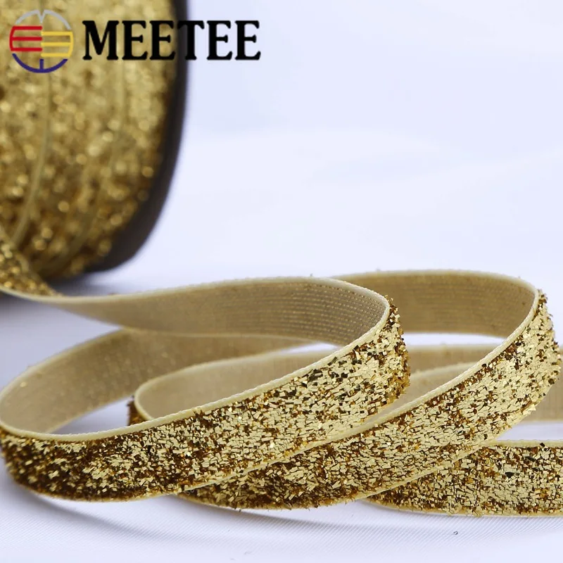 Meetee 9/16 мм блестящая бархатная кружевная лента с отделкой ободок бантом для