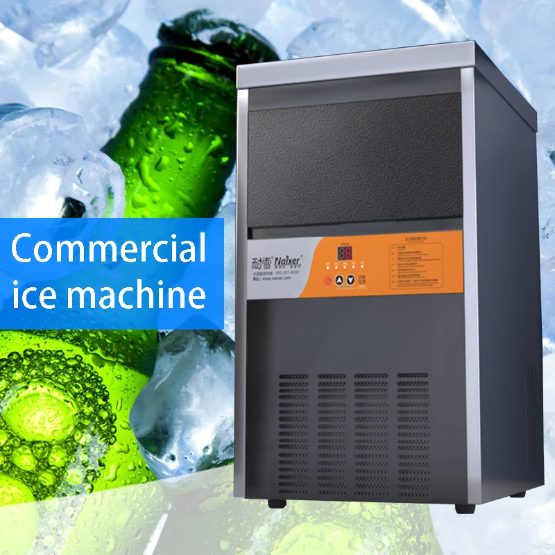 US $290.64 220V310W commercial ice machine ice machine automatic tea shop cafe ice cube machine thickness adjustable ice machine