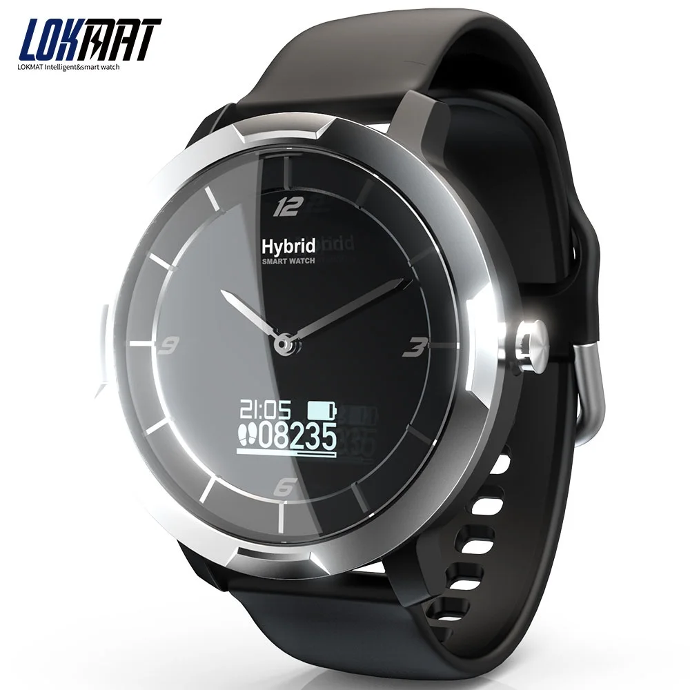 LOKMAT MK09 Смарт часы 5ATM водонепроницаемый OLED экран Шагомер фитнес трекер кровяное давление Smartwatch замена ремешок - Цвет: Silver No Band
