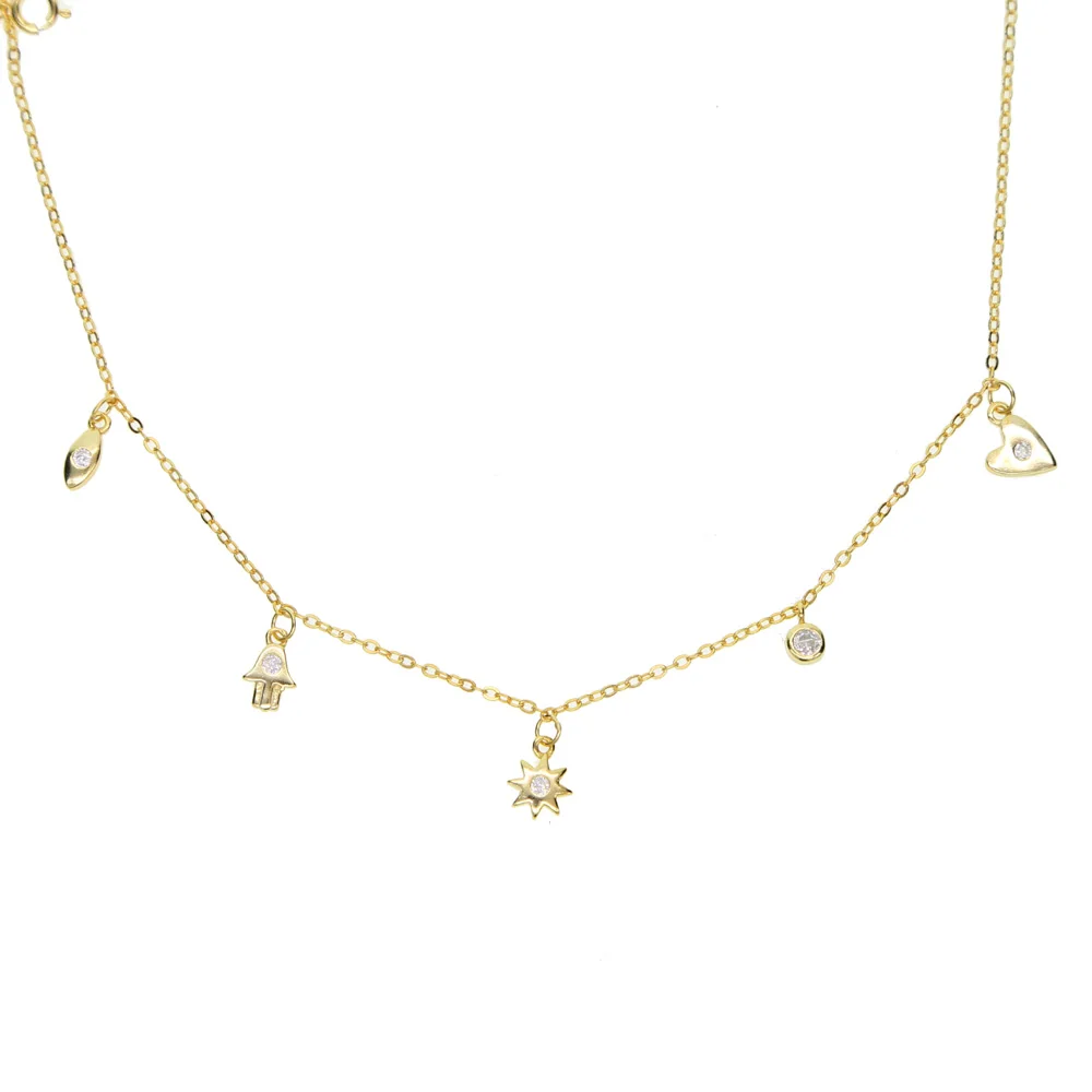 Женское колье из серебра 100% пробы с маленьким изящным сердцем и Злым