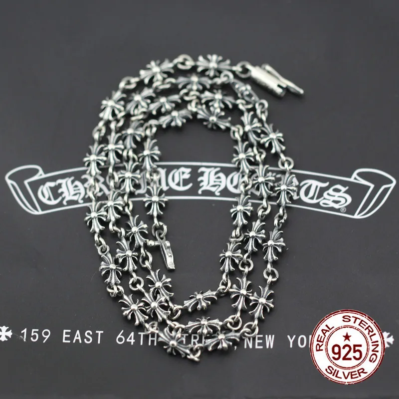 

925 sterling silver necklace personality fashion popular cross chain punk hip-hop style to send gifts for lovers 2019 new hot