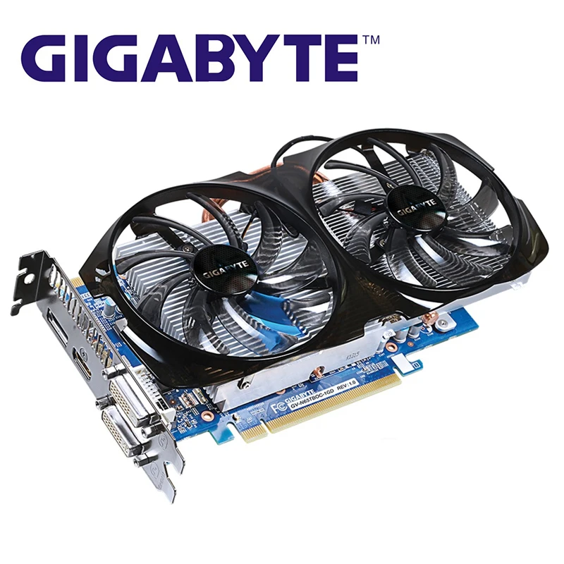 Видеокарта GIGABYTE GTX650Ti 1 ГБ GV N65TBOC 1GD 192Bit GDDR5 видеокарты Geforce GTX 650 Ti Boost Hdmi Dvi