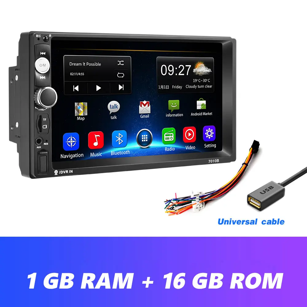 1-16GB Radio Only Podofo 2 Din Android 8,1 Авто радио gps навигация автомобильный Радио " автомобильный мультимедийный плеер Wifi Bluetooth USB универсальный автомобильный стерео - Цвет: 1-16GB Radio Only