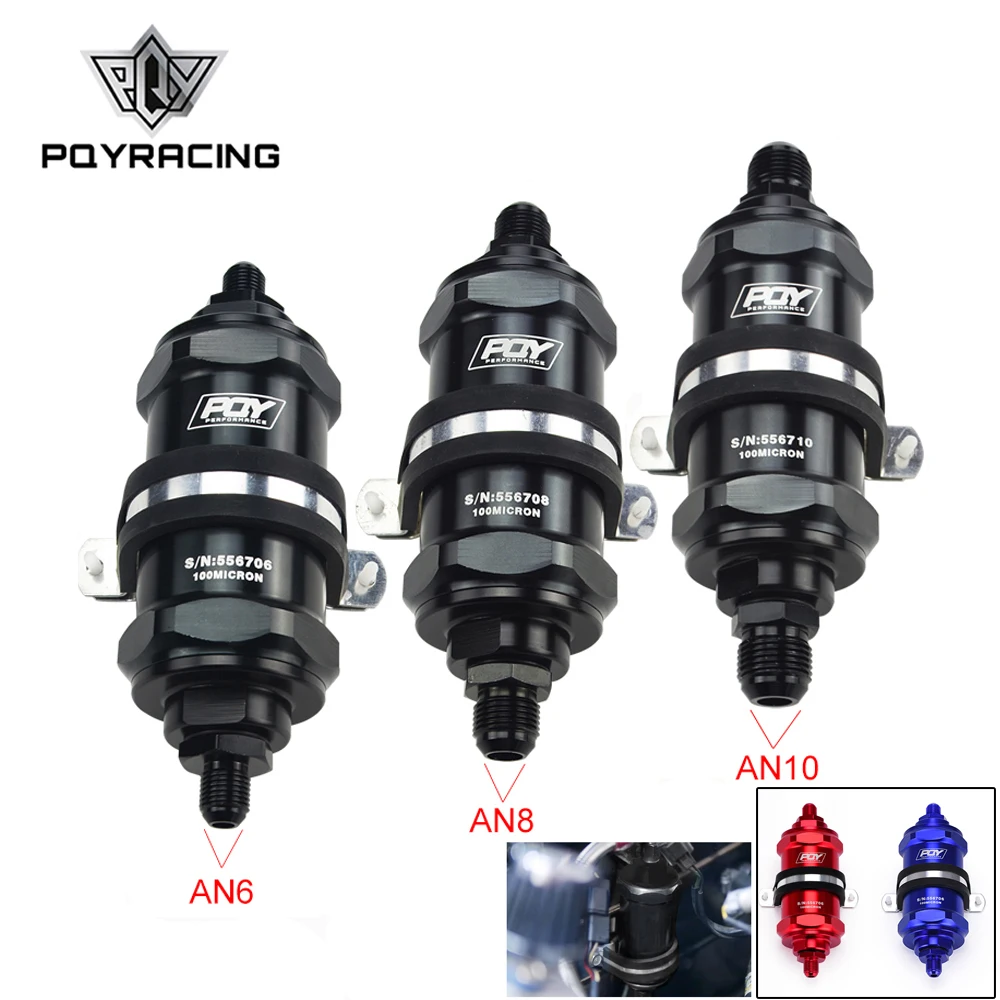 Топливный фильтр PQY BLACK AN6 / AN8/AN10 встроенный топливный E85 этанол с элементом из