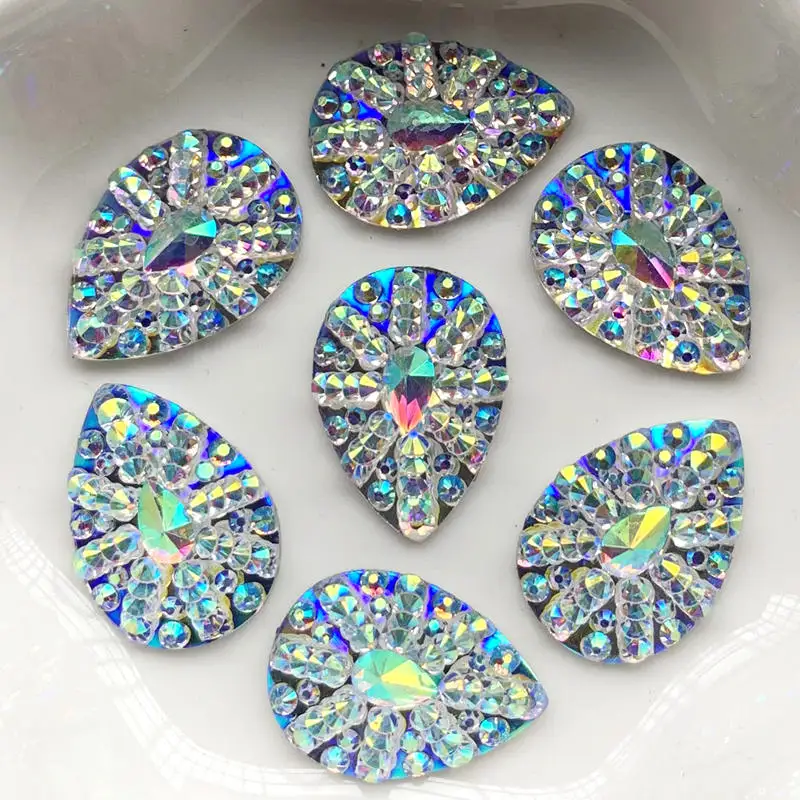Y222-20pcs-13x18mm Круглые и капли воды и овальные ювелирные изделия Bling Crystal AB смолы Стразы Flatback Камень Кабошон DIY Свадебные украшения Одежда ремесла - Цвет: Y222-20pcs-13x18mm
