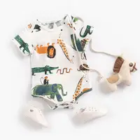 Sanlutoz Baby Boys Girls Bodysuits Summer Cotton Toddler Clothes Cartoon Unisex Short Sleeve 6